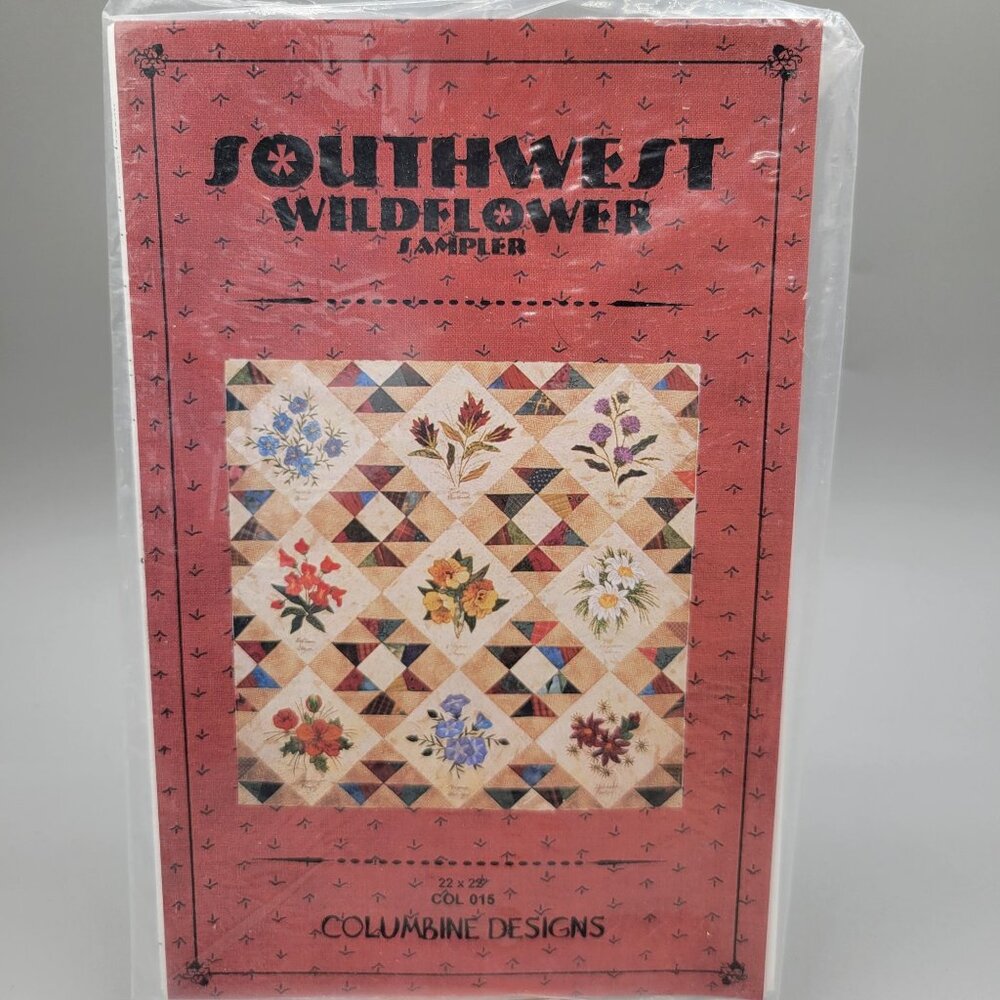 Southwest Wildflower Sampler Quilting Pattern Columbine Designs 22 x 22